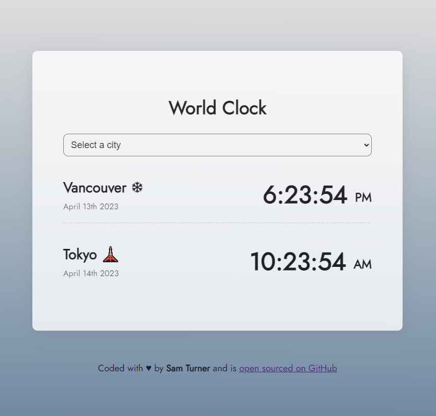 world clock project preview